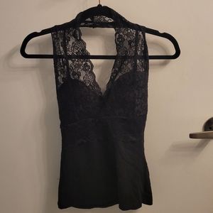 Black, lace halter top